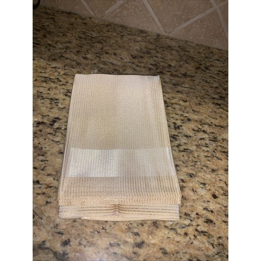 Metallic Gold Stripe Polyester Napkins NWOT 15in Square